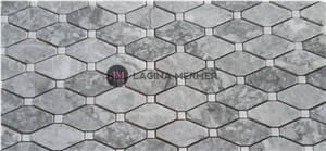 Polished Silver Grey Marble Diamond Mosaics