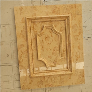 Golden Rose Beige Marble Carving Wall Tile
