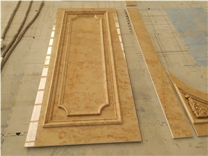 Golden Rose Beige Marble Column Base