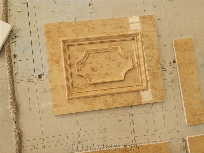 Golden Rose Beige Marble Column Base
