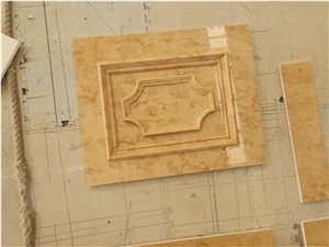 Golden Rose Beige Marble Column Base