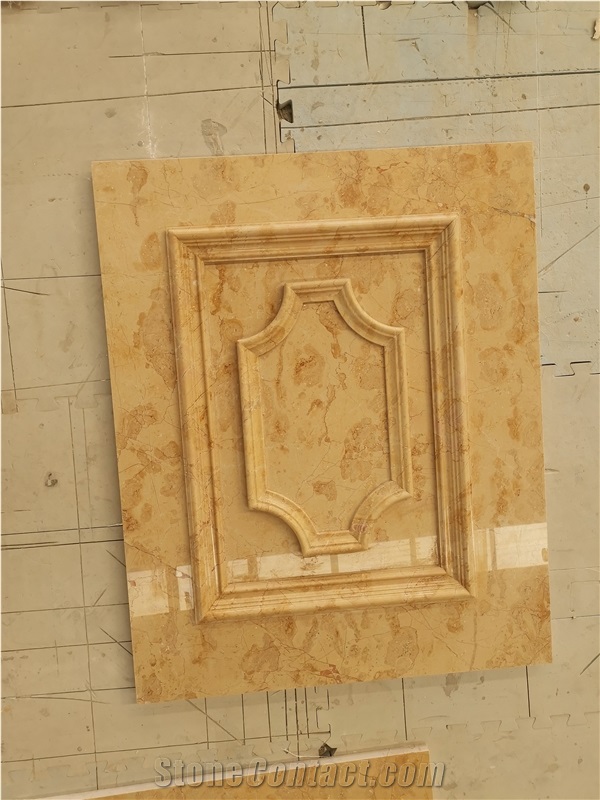 Golden Rose Beige Marble Column Base