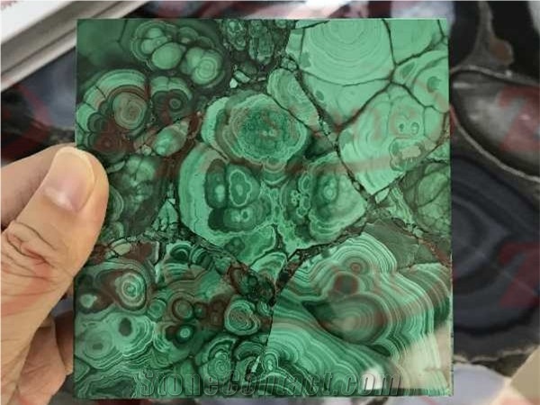 Green Malachite Translucent Stone Table Tops