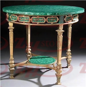 Malachite Furniture Green Stone Round Table Top