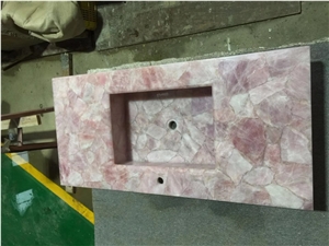 Pink Agate Vanity Top ,Pink Color Semi-Precious