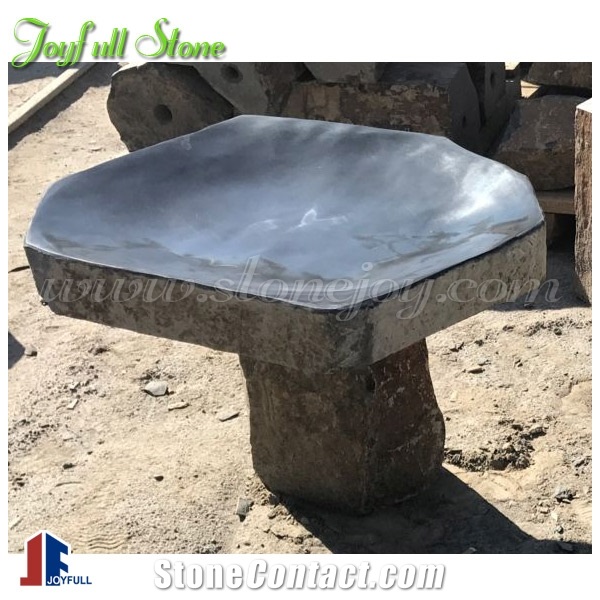 Black Basalt Birdbath for Garden Decoration