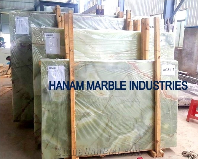 Green Onyx Slab, Pakistan Super Green Onyx Slabs