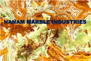 Multi Green Onyx Slab, Pakistan Multi Green Onyx