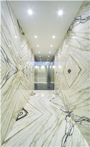 Bamboo Landscaping White Marble Slabs,Floor Walling Panel Tiles