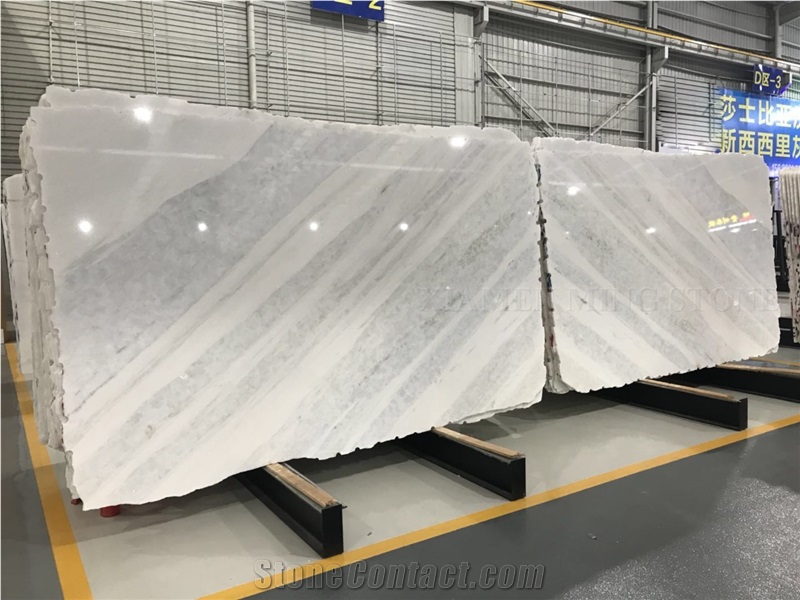 Bianco Pegasus Angel White Marble Slab Floor Cover,Azul Crystal