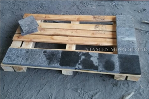Flamed G684 China Black Basalt Cube Stone Brick Pavers,Absolute Nero Basalto Cobble Exterior Floor Paving