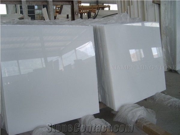 Pure Snow Crystal White Marble Tile, Wall Cladding Floor Covering Slab