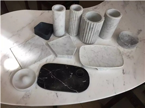 Dish Soap Marble Bath Accessories Dispenser Holder