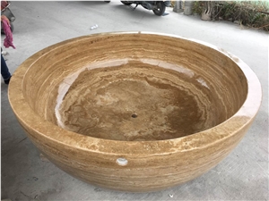 Freestanding Marble Bathtub Yellow Bathtub