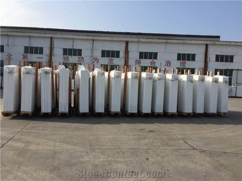Pure White Nano Glass Slab Crystal Glass Slab