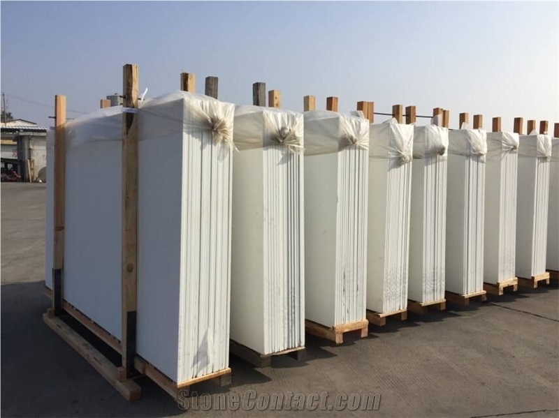 Pure White Nano Glass Slab Crystal Glass Slab