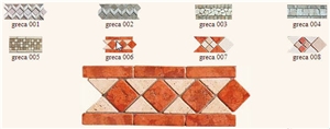 Tumbled Rosso Verona Marble Border Tumbled Rosso Verona Marble Border