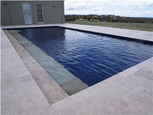 Ivory Travertine Swimming Pool Tiles Non-Slip