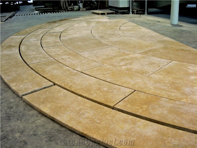 Ivory Travertine Swimming Pool Tiles Non-Slip