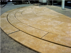 Ivory Travertine Swimming Pool Tiles Non-Slip