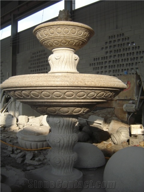 Sculptured Yellow Granite Fountain G682 Fountain