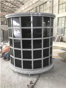 China Gray and Black Round Columbarium 80 Niches