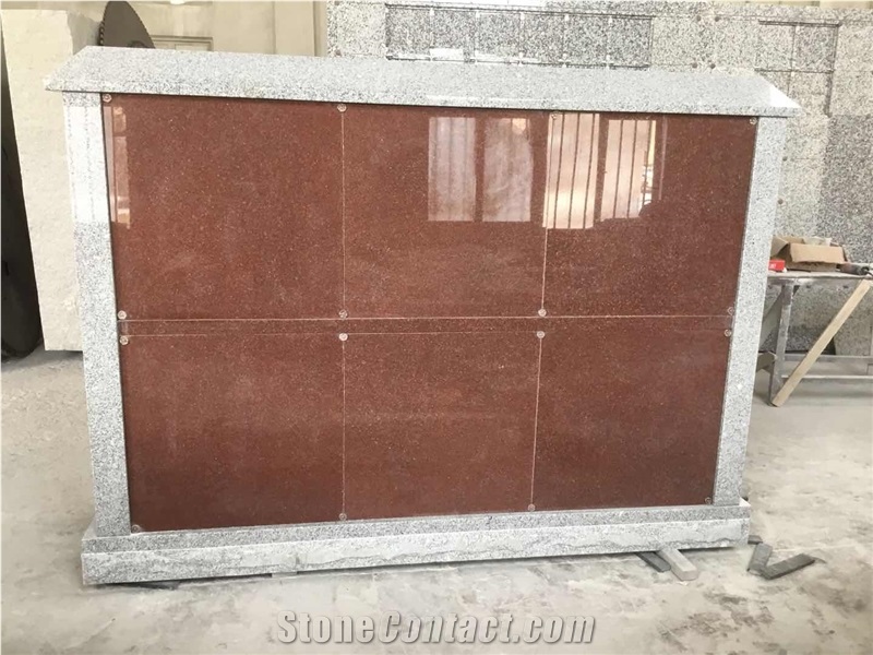 India Red and G664 Columbarium 48 Niches Two Sides
