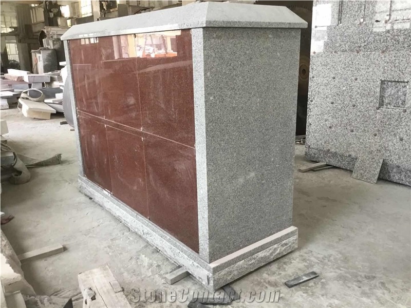 India Red and G664 Columbarium 48 Niches Two Sides