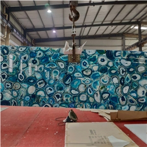 Blue Agate Semiprecious Stone Slabs