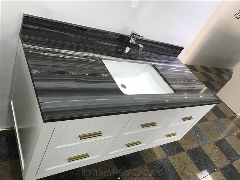 Palissandro Bluette, Wooden Blue Marble Countertop