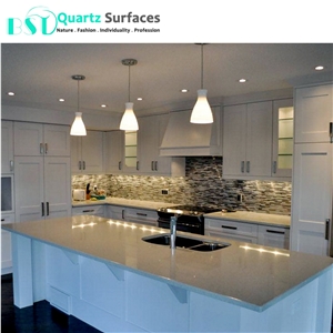 Custom Grey Sparkling Quartz Kitchen Top