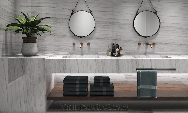 Bathroom Done with White Macaubas Quartzite