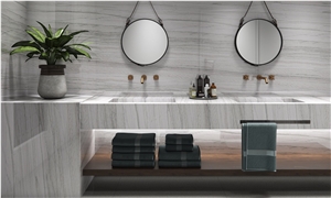 Bathroom Done with White Macaubas Quartzite