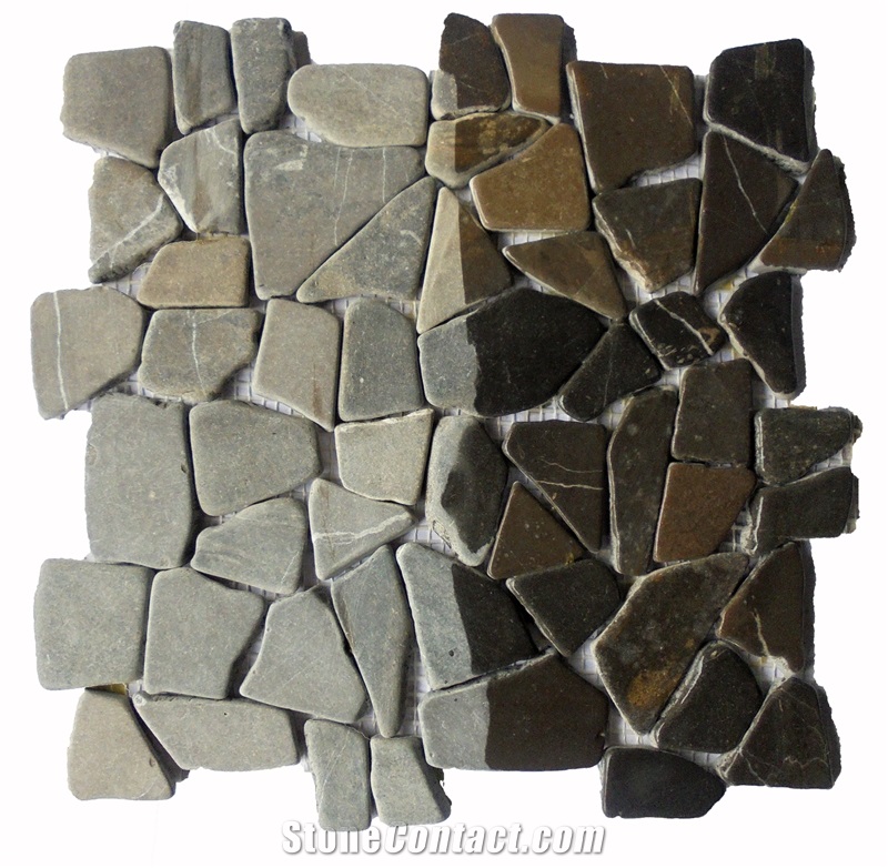 Gray Marble Mosaic Tile Interlocking 30 X 30