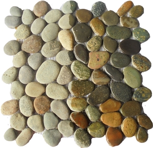 Greeny Swarthy Pebble Mosaic Tile Int. 30 X 30