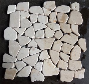White Marble Mosaic Tile Interlocking 30 X 30