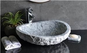 Chian Carrara White Marble Sink,White Marble Basin