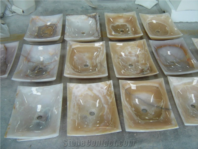 Pink Onyx Wash Basins, Pink Onyx Bathroom Sink
