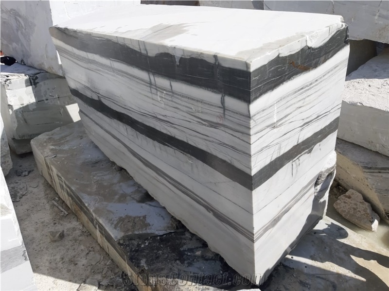 Panda White Marble Blocks, 3cm Slabs