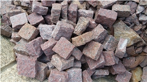 Red Granite Cobbles/ Cubes