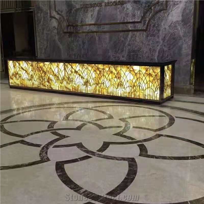 Golden Vein Onyx Backlight Book Match