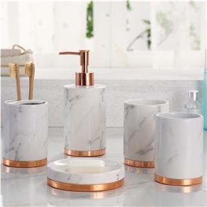 Marble Bathroom Decor Accessories Sets