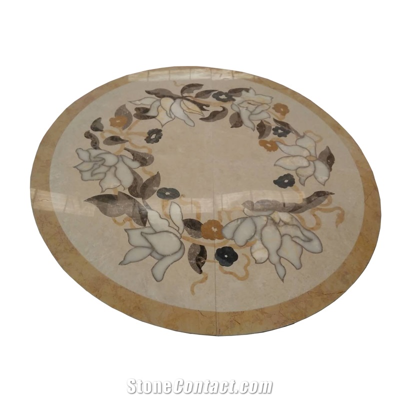 Medallion Tile Floor Lobby Water Jet Marble