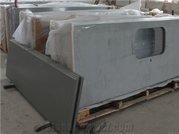 Grey Quartz Bathroom Top Bath Vanity Countertop