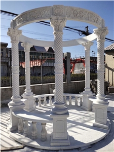 Garden Marble Gazebo with Corridor