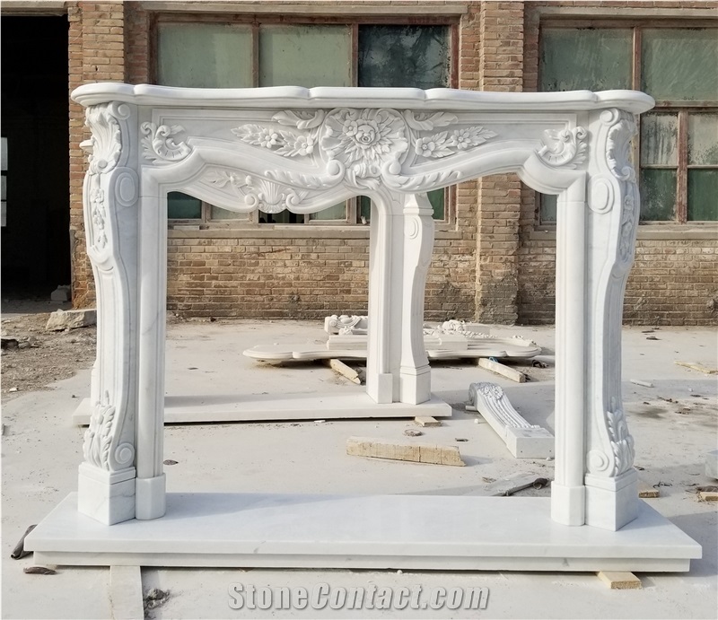 Indoor Decoration Natural Marble Fireplace Mantel