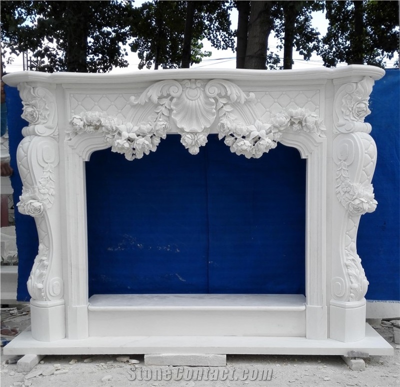 Indoor Decoration Natural Marble Fireplace Mantel