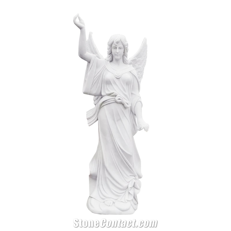 Life Size Modern White Marble Mary Sculpture For Church