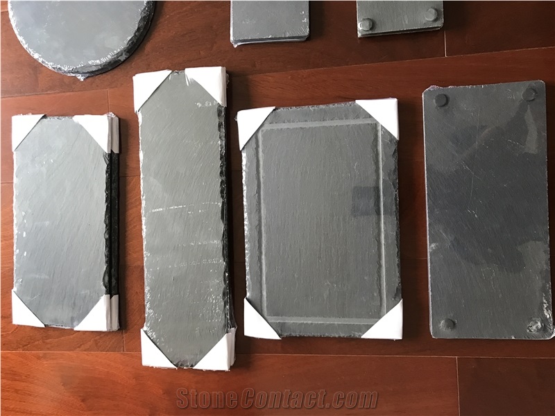 Round Black Slate Cheese Board