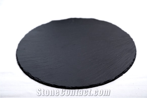 Round Black Slate Cheese Board